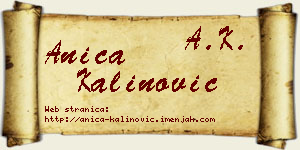 Anica Kalinović vizit kartica
